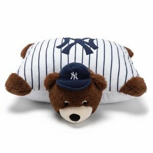 Pillow Pets New York Yankees Bear Plush Folding Pillow MLB Travel White Blue OS